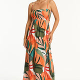 SEA LEVEL DRESS - TROPALUXE CUTAWAY BANDEAU DRESS / KHAKI