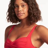 SEA LEVEL ONE PIECE - ESSENTIALS TWIST FRONT MULTIFIT ONE PIECE / RED