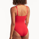 SEA LEVEL ONE PIECE - ESSENTIALS TWIST FRONT MULTIFIT ONE PIECE / RED