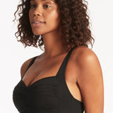 SEA LEVEL SWIMWEAR - ESSENTIALS TWIST FRONT MULTIFIT ONE PIECE - BLACK