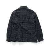 S DOUBLE JACKET - PLAID ZIP THROUGH LS SHIRT / INDIGO