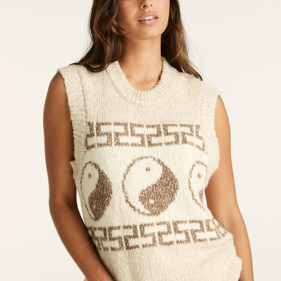 WRANGLER KNIT VEST - YIN AND YANG / COCO SANDS