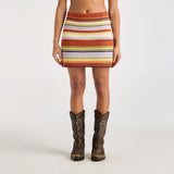 WRANGLER SKIRT - FLAT KNIT MINI SKIRT / SUNSET MULTI