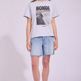 ALL ABOUT EVE BONDI BOX TEE-SNOW MARLE