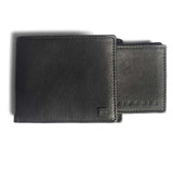 RIPCURL LEATHER WALLET - K-ROO RFID 2 IN 1 / BLACK