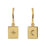 MIDSUMMER STAR EARRINGS - CELESTIAL MEDALLION SLEEPERS/ GOLD