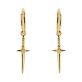 MIDSUMMER STAR EARRINGS - COSMIC DAGGER 18K GOLD SLEEPERS