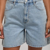 WRANGLER DENIM SHORTS - HI A-LINE SHORT / CELESTIAL BLUE