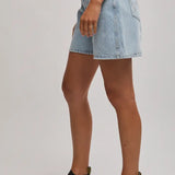 WRANGLER DENIM SHORTS - HI A-LINE SHORT / CELESTIAL BLUE