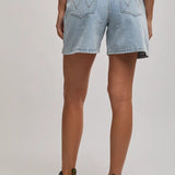 WRANGLER DENIM SHORTS - HI A-LINE SHORT / CELESTIAL BLUE