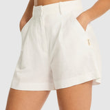 SEA LEVEL - SHORE LINEN BOAT SHORTS / WHITE