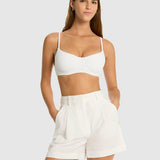 SEA LEVEL - SHORE LINEN BOAT SHORTS / WHITE