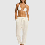 SEA LEVEL - LINEN BEACHCOMBER PANT / WHITE