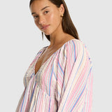 SEA LEVEL - BOHO STRIPE BOHO SHORT / DRESS BLUE