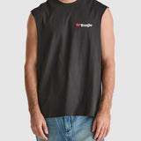 WRANGLER - FANGS MUSCLE TEE - WORN BLACK