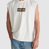 WRANGLER - BADGE BOX CAR MUSCLE TEE - VINTAGE WHITE