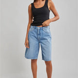 LEE SHORTS - LOW SLOUCH CROTCH JORT / CRYSTAL BLUE