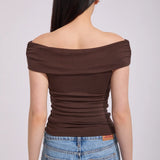 ALL ABOUT EVE - MADDIE KNIT TOP / BROWN