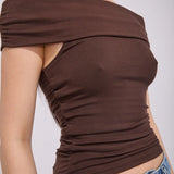 ALL ABOUT EVE - MADDIE KNIT TOP / BROWN