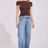 ALL ABOUT EVE - MADDIE KNIT TOP / BROWN