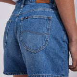 LEE - MID STRIGHT SHORT - BLUE LETTER