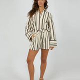 ALL ABOUT EVE - ROSA STRIPE SHORT / BROWN