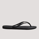 HAVAIANAS SLIM LOGO METALLIC -BLACK SILVER