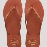HAVAIANAS SLIM SQUARE LOGO POP UP -RUST
