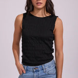 LEE TOP - TEXTURED TIE TANK / BLACK