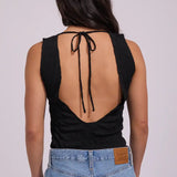 LEE TOP - TEXTURED TIE TANK / BLACK