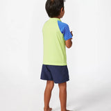 RIPCURL YOUTH RASHIE - SHOCK UPF S/S / BLUE/GREEN