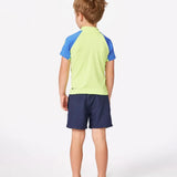 RIPCURL YOUTH RASHIE - SHOCK UPF S/S / BLUE/GREEN