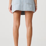 M/SF/T DENIM SKIRT - HEAVENLY PEOPLE MINI SKIRT / WASHED BLUE