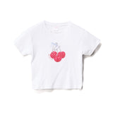 M/SF/T TEE - CHERRY RYPE RIB TEE / SOLID WHITE