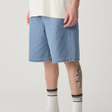 S DOUBLE DENIM SHORTS - DENIM STANDARD SHORT / MID BLUE