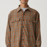 S DOUBLE L/S SHIRT - PLAID LS OVERSHIRT / SIENNA