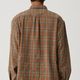 S DOUBLE L/S SHIRT - PLAID LS OVERSHIRT / SIENNA