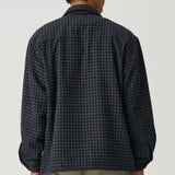 S DOUBLE JACKET - PLAID ZIP THROUGH LS SHIRT / INDIGO