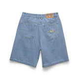 S DOUBLE DENIM SHORTS - DENIM STANDARD SHORT / MID BLUE