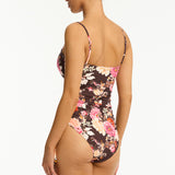 SEA LEVEL ONE PIECE - ROSEWOOD TIE SIDE BANDEAU / CACOA