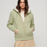 SUPERDRY HOODIE - ESSENTIAL BORG LINED ZIP HOOD / SEA GREEN