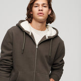 SUPERDRY HOODIE - ESSENTIAL BORG LINED ZIP HOOD