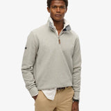 SUPERDRY 1/4 ZIP - CORE PIQUE HENLY / GREY MARLE