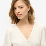 SUPERDRY -  IBIZA S/S MIDI TEA DRESS-WHITE