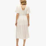 SUPERDRY -  IBIZA S/S MIDI TEA DRESS-WHITE
