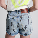 ONE TEASPOON DENIM SHORTS - LIGHTING BONITA HIGH WAIST / BLUE LINING