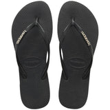HAVAIANAS - SLIM METAL LOGO BLK/SILVER