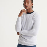 SUPERDRY CREW - EDIT LINEN COTTON COOLMAX CREW / PALE SILVER MARLE