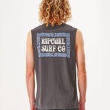 RIPCURL TEE - COIL MUSCLE WASHED BLACK