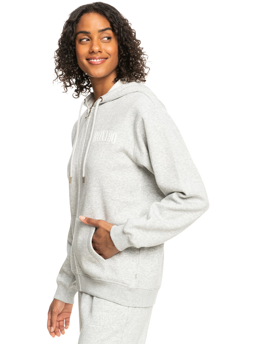 ROXY HOODIE - SURF STOKED ZIPPED BRUSHED / HERITAGE HEATHER